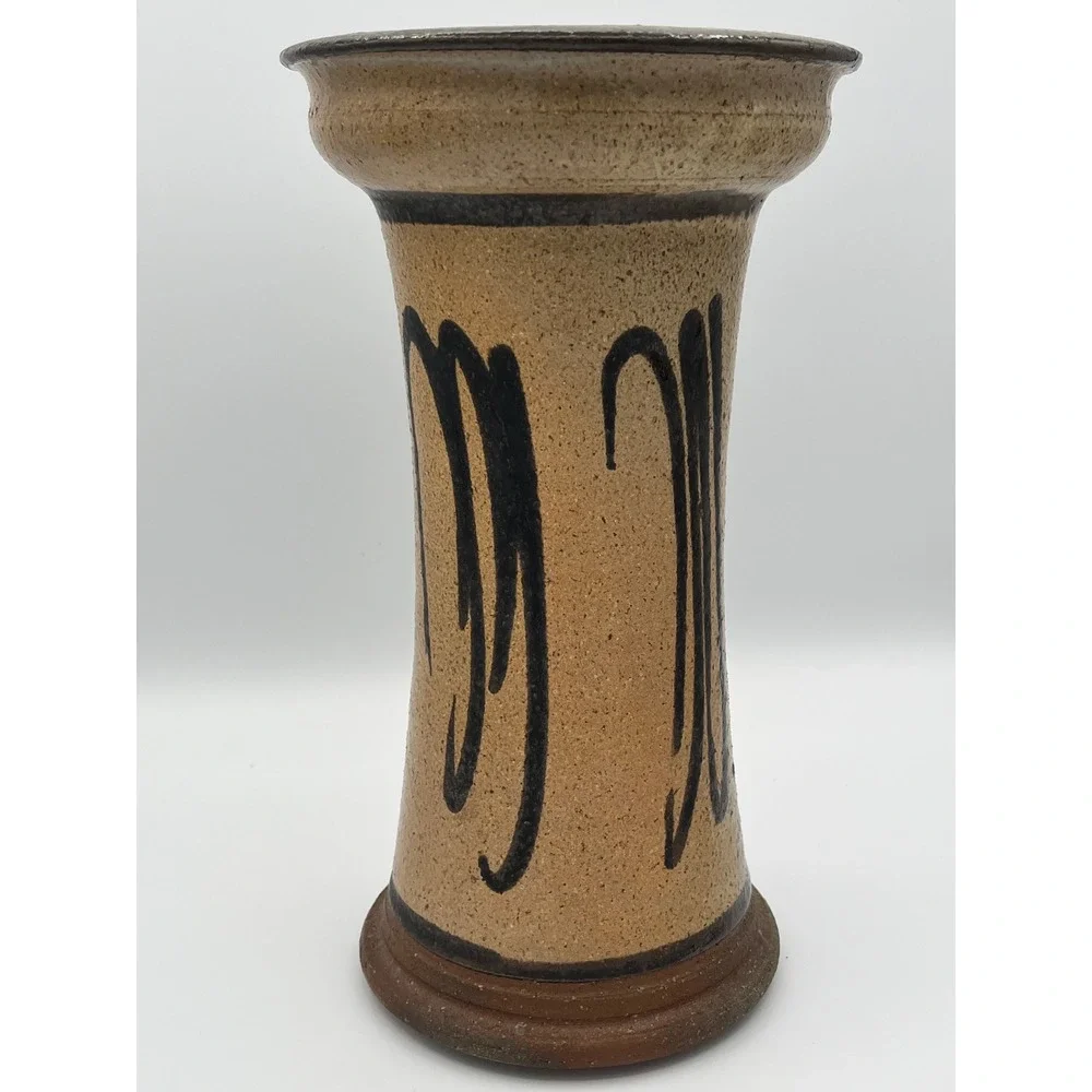 Vintage Brian‎ Van Nostrand Signed Stoneware Vase 10.5